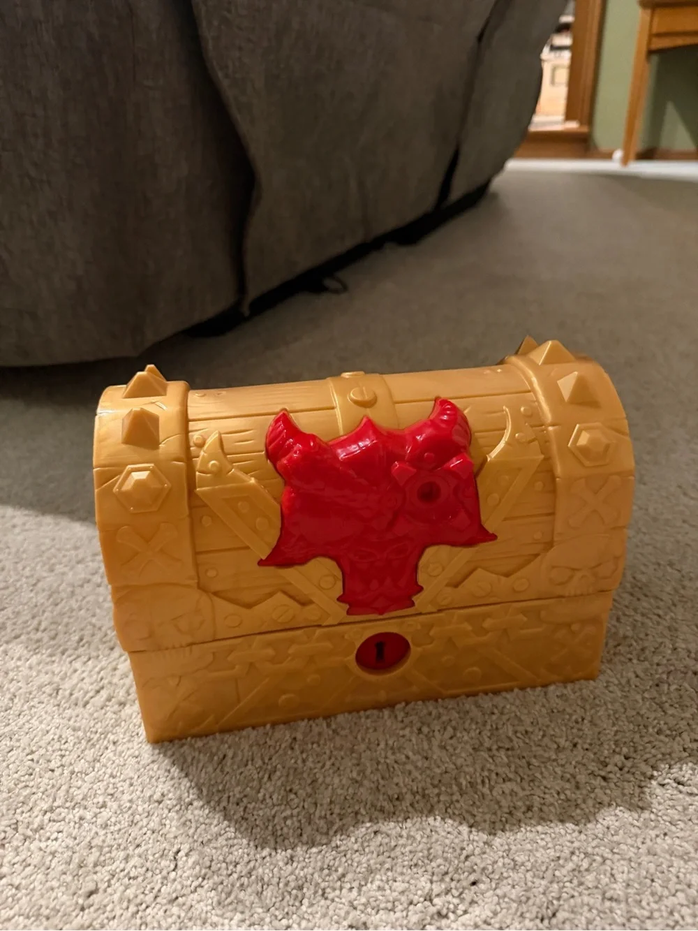 Kids Treasure Chest Toy in Yellow and Red - Play Storage Chest